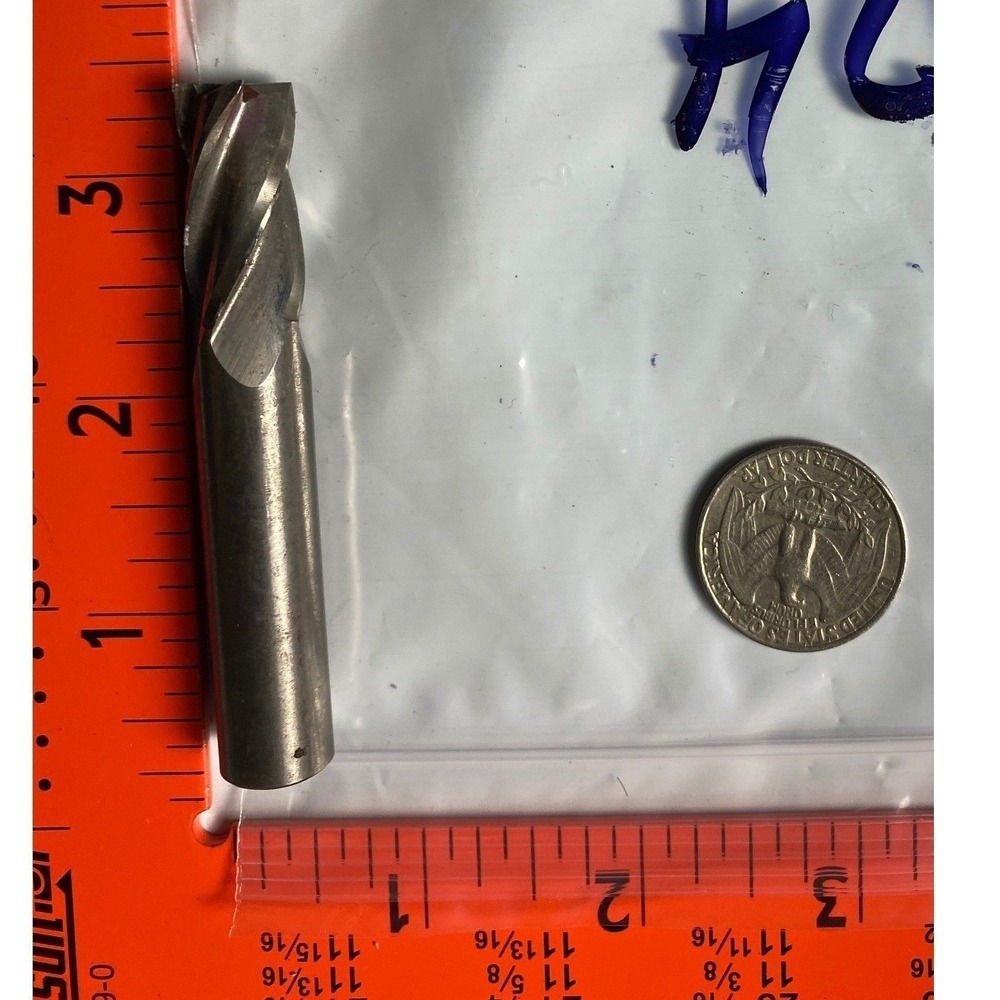 4 Flute Square End Mill 1" Shank Approx 3-1/4" OAL Unmarked Milling Cutter test
